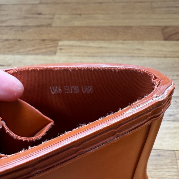 Hunter Orange Lace-Up Ankle Rain Boots - Picture 8 of 8